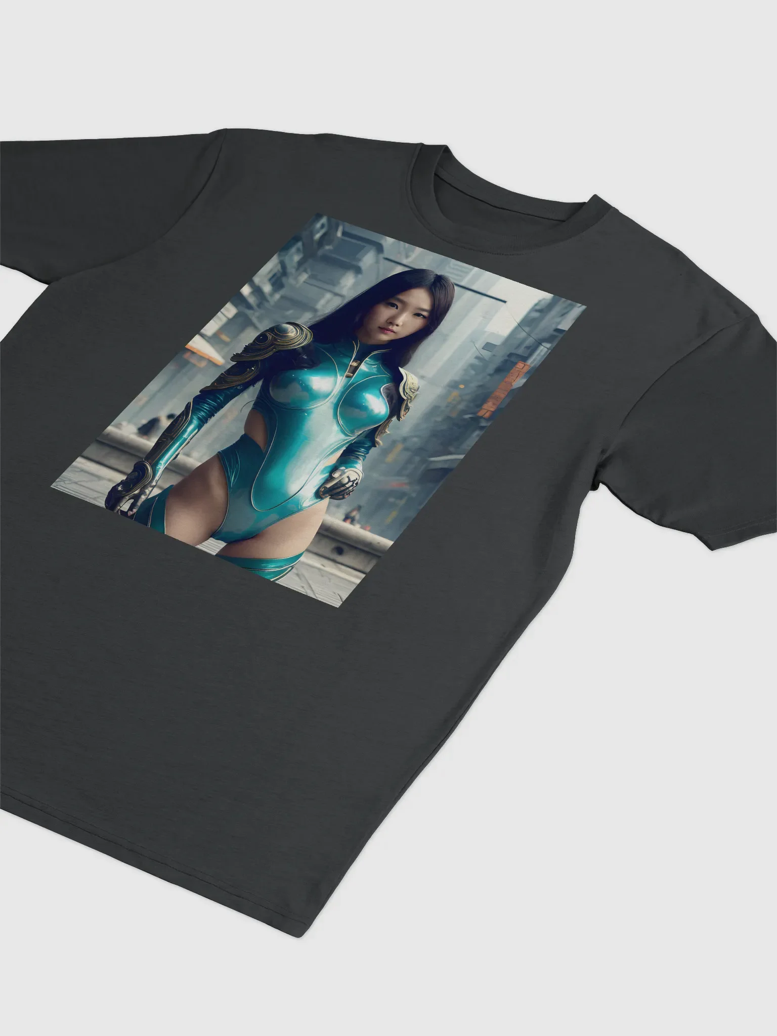 Lovely Asian Cyberpunk Portrait - Cool Art Heavyweight Tee product image (3)