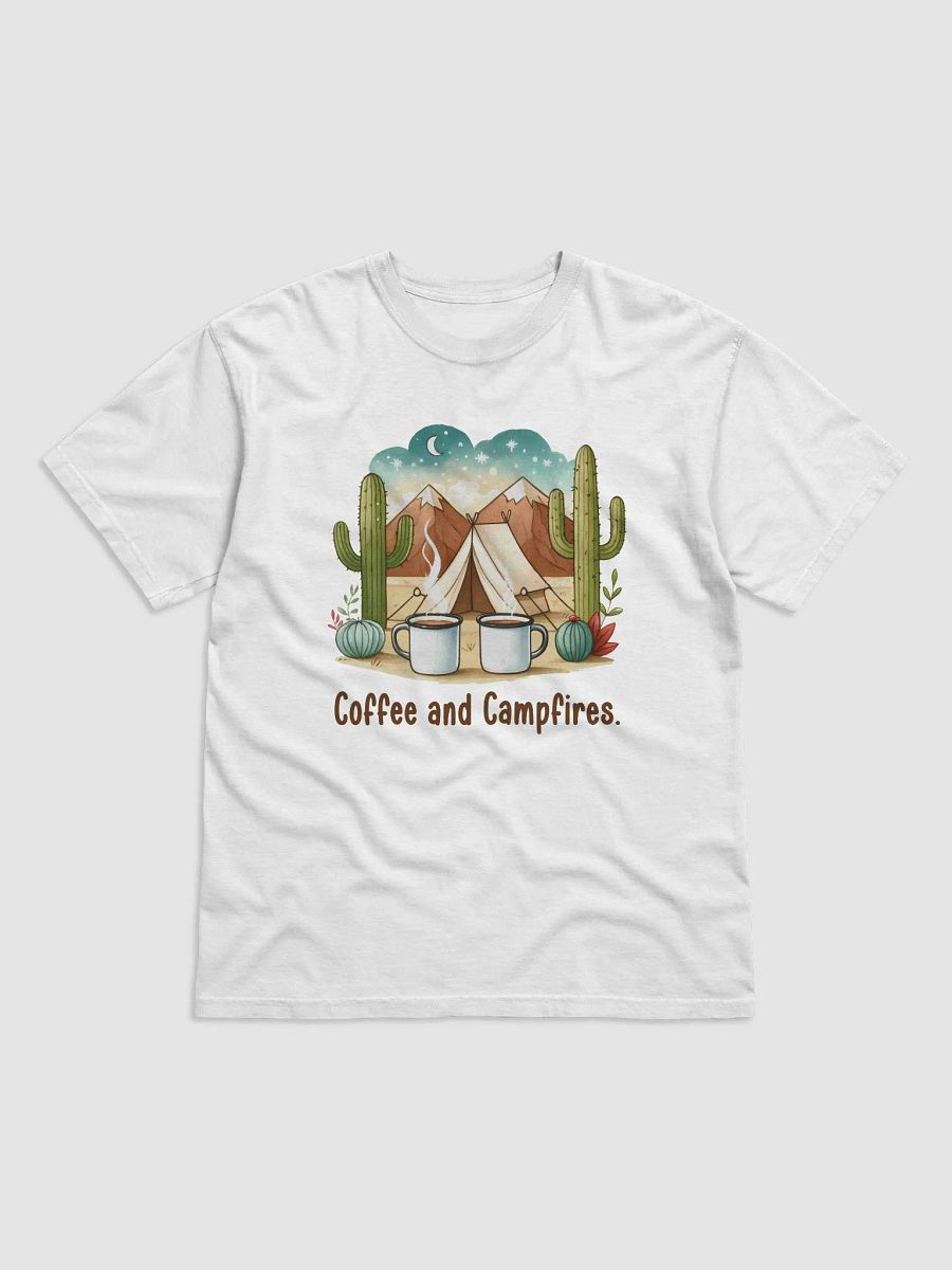 Coffee and Campfires Under Starry Skies Unisex Heavyweight T-Shirt product image (3)