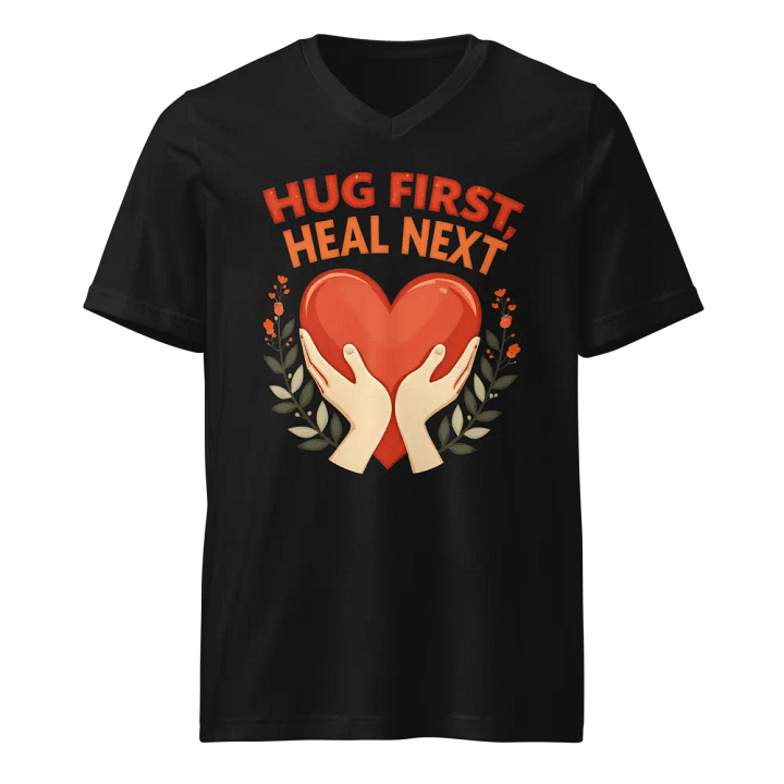Hug First, Heal Next V-Neck Tee product image (1)