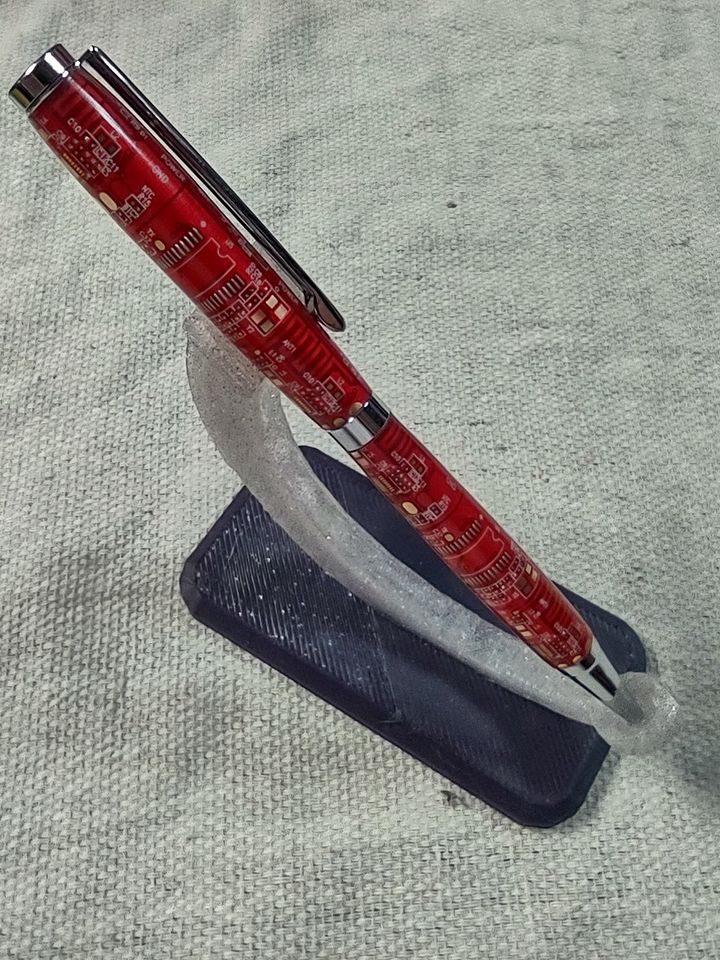 Red Circuitry Slimline Pen with Chrome Accents - RBSLCIR002 product image (1)