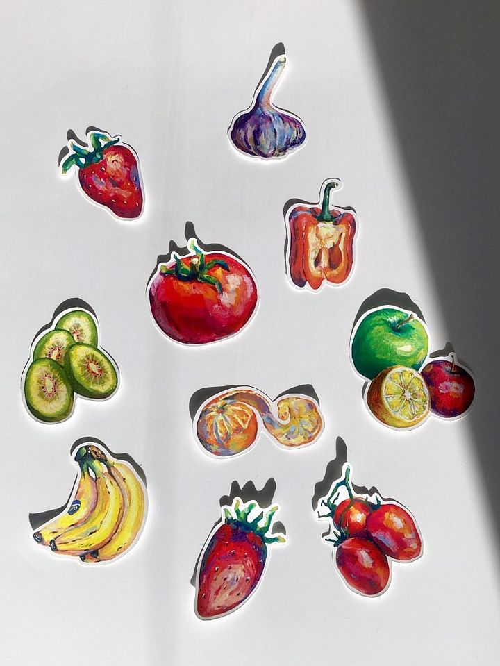 Fruits and vegetables sticker set product image (1)