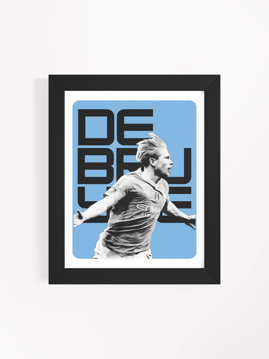 Kevin De Bruyne BW Manchester City Name Art Framed Print product image (3)
