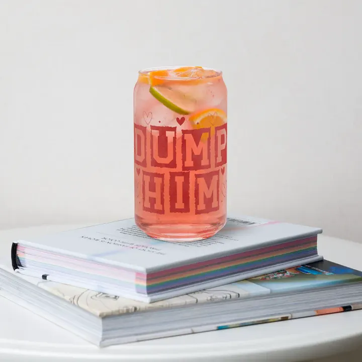 Red 'DUMP HIM' Glass product image (1)