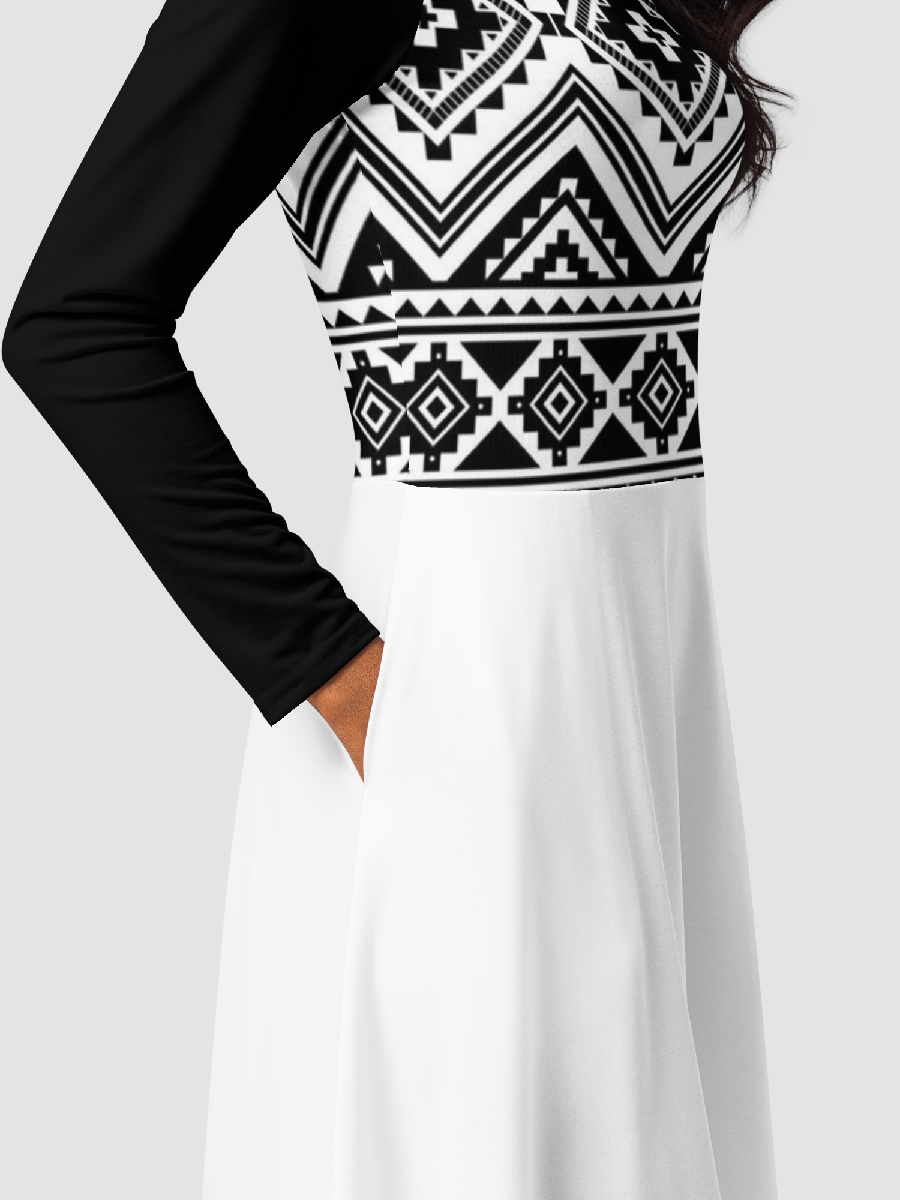 Tribal Print Long Sleeve Midi Dress product image (5)