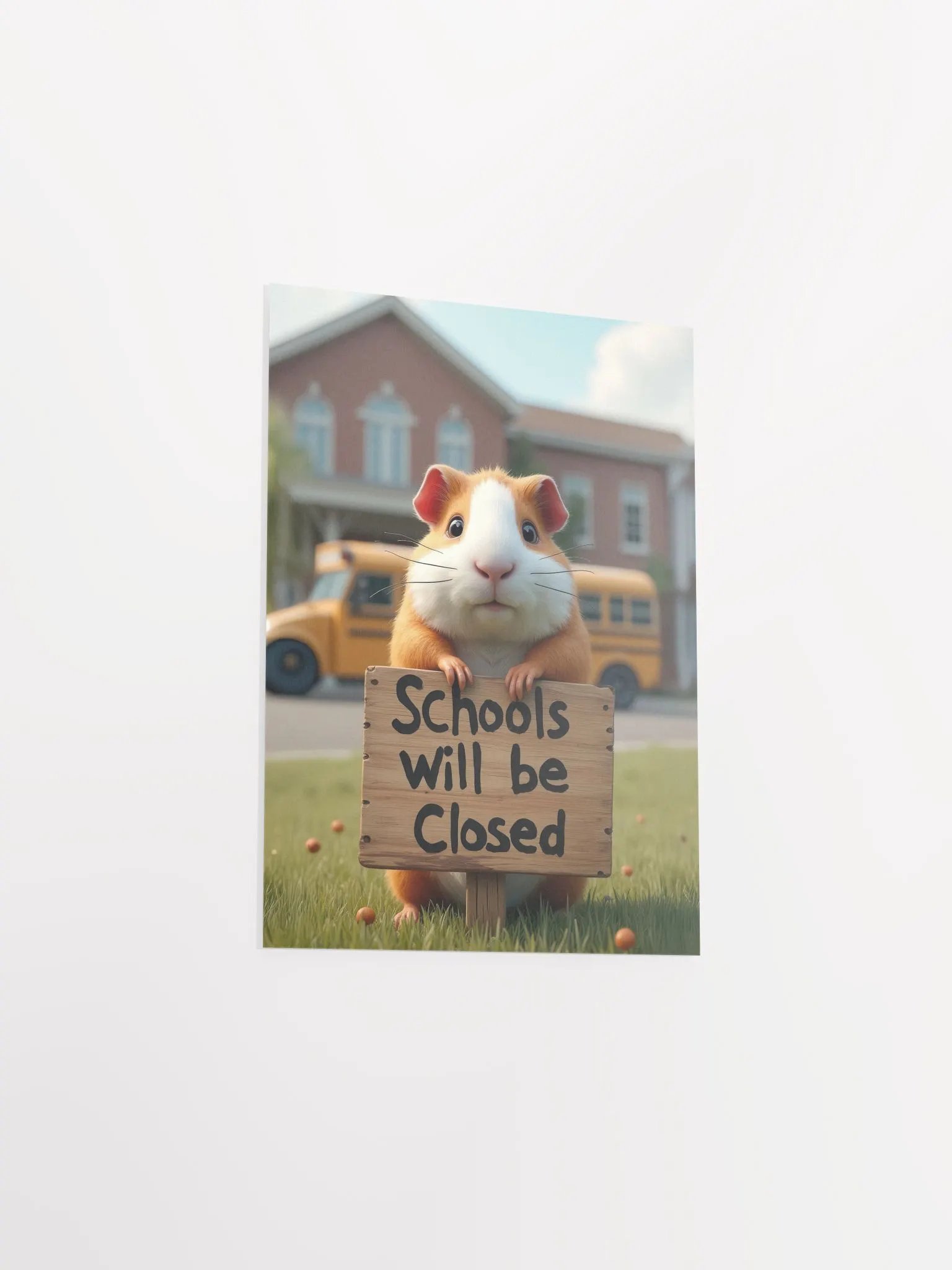 "Guinea Pigs Invade a School – Schools Will Be Closed" Poster product image (3)