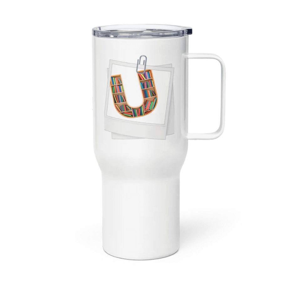 U-Shaped Bookshelf Polaroid Travel Mug product image (4)