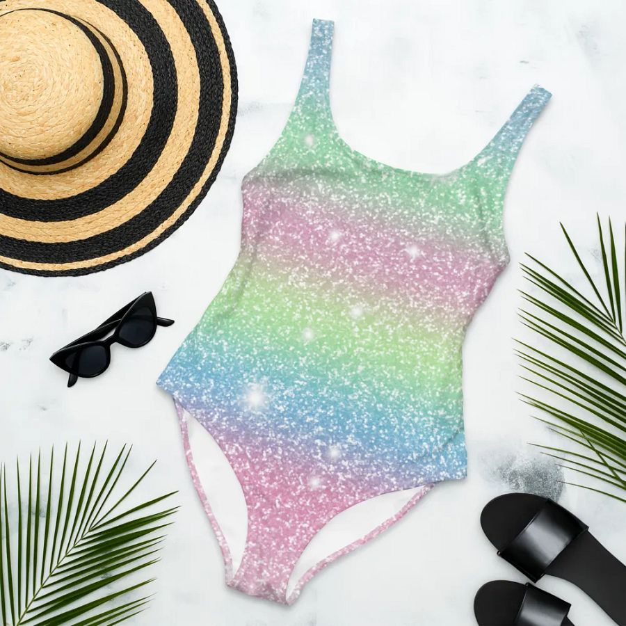 Glitter Unicorn Texture Design One Piece Swimsuit (9) product image (4)