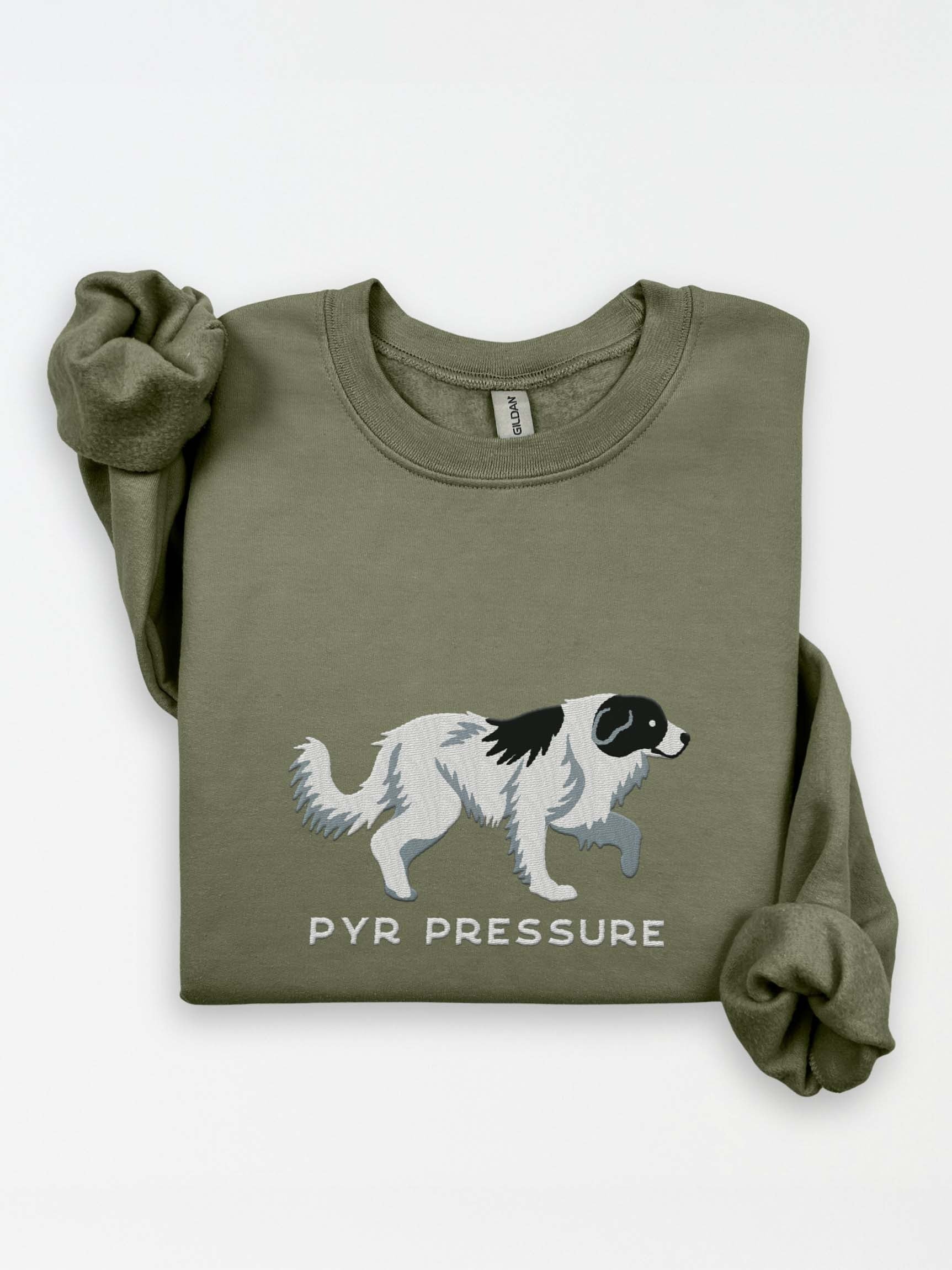 Pyr Pressure Sweatshirt (Embroidered) of a Great Pyrenees(Black & White) product image (1)