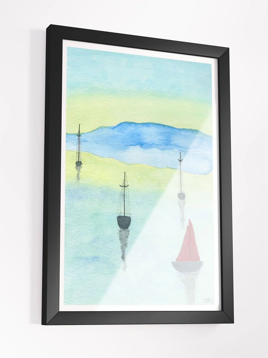 Boats: Watercolor Landscape Framed Poster product image (3)