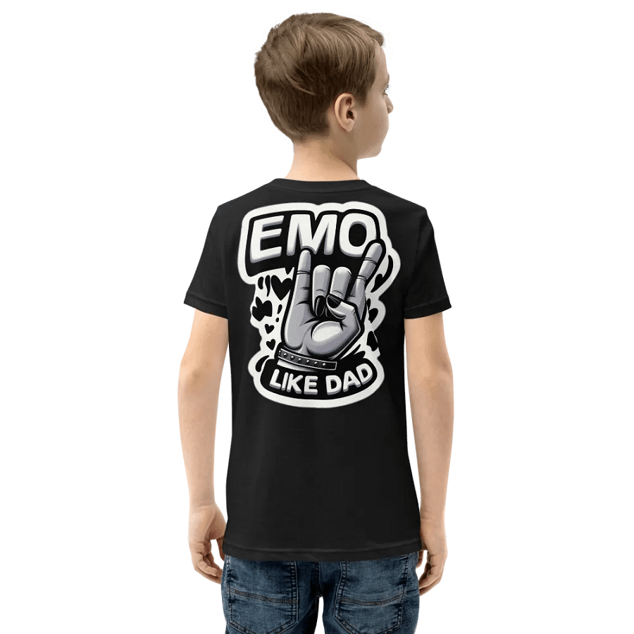 LITTLE EMO Bubble Text Youth, Emo Like Dad T-Shirt product image (6)