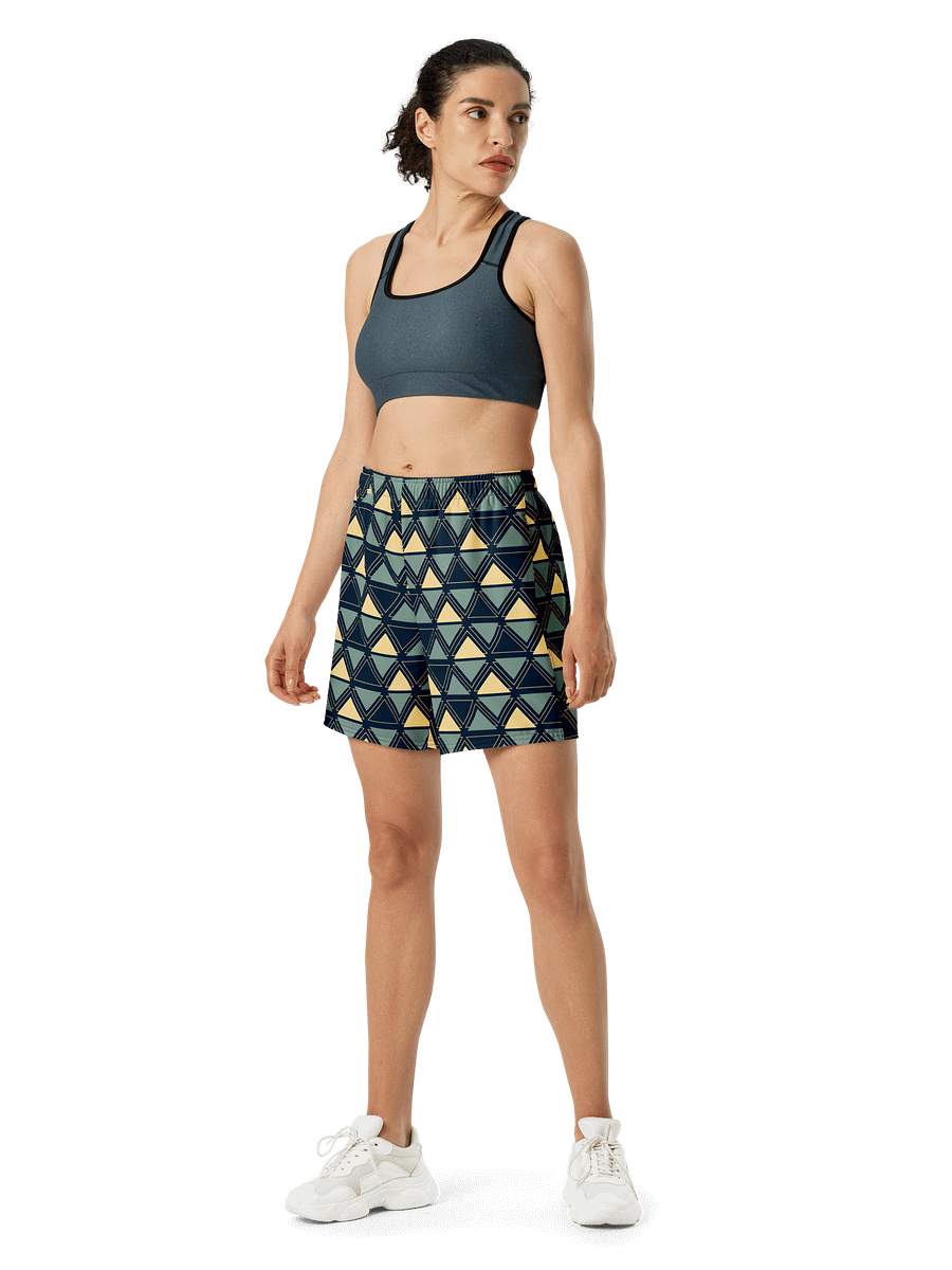 Triangulated Night Geometric All Over Print Athletic Long Shorts product image (4)