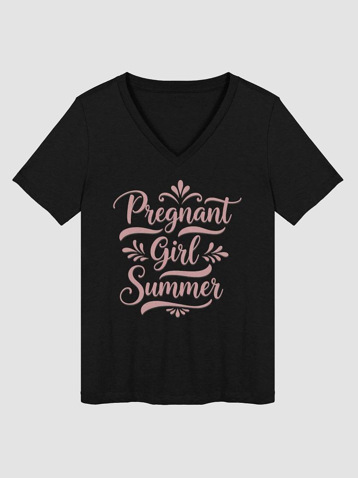 Pregnant Girl Summer - Cute Pregnancy Announcement V-neck Tee for Moms-to-Be product image (3)