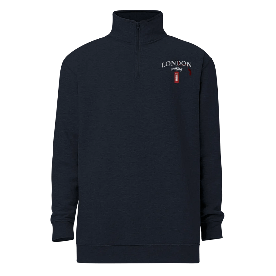 London Calling Red Telephone Box Embroidery Half Zip product image (20)