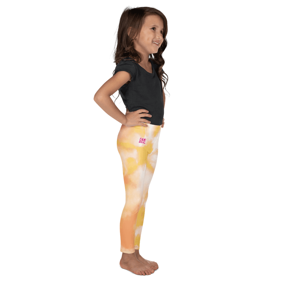 🎨Girls’ | Little Kids | Cape Cuties by BRN.2C.C.™| Leggings 💫| Pink Logo on Orange Tie-Dye product image (5)