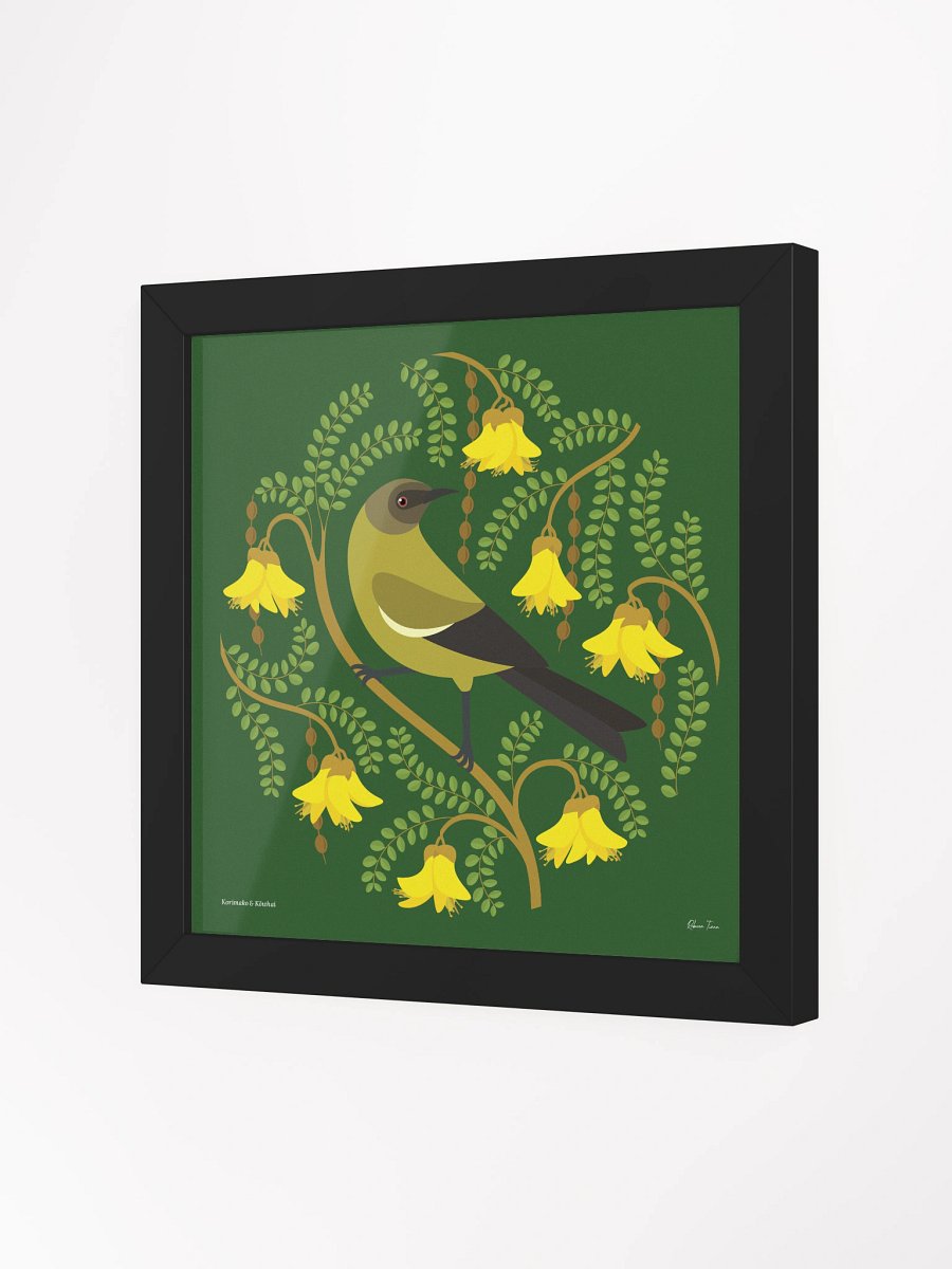 Korimako in Kōwhai Framed Wall Art product image (21)