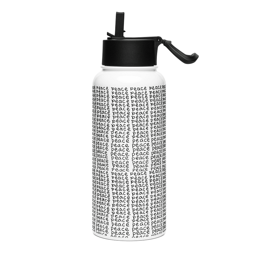 Peace 2 Stainless Steel Water Bottle with a Straw Lid in White product image (3)