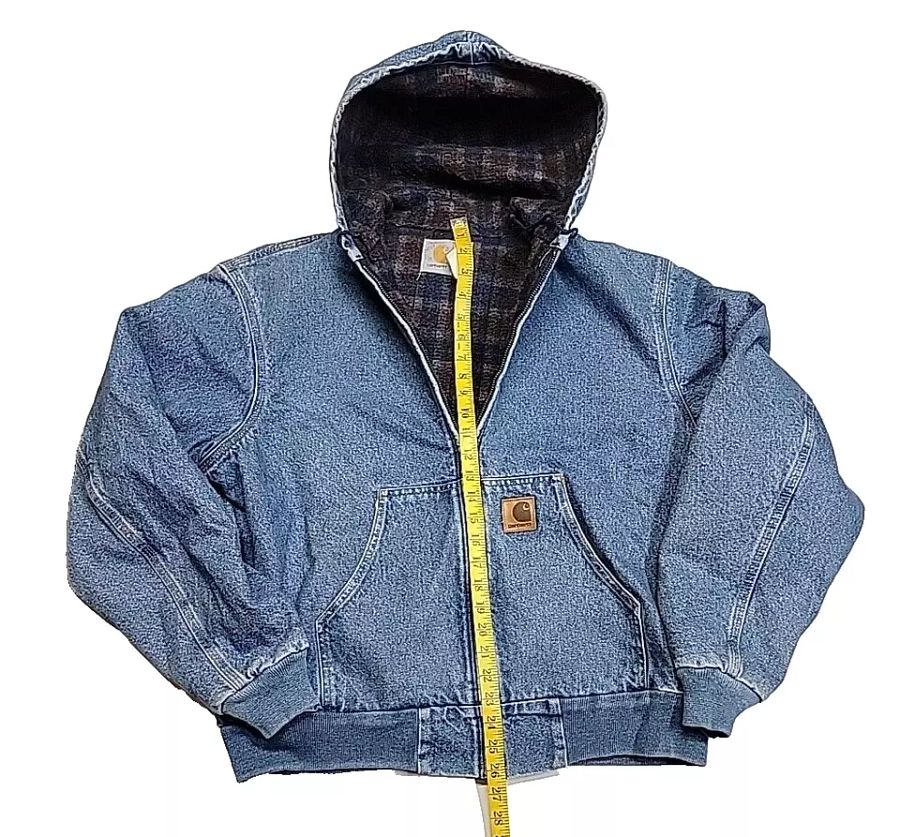 Vintage Carhartt JB1198 Blanket Lined ASAP Rocky Denim Jacket Men Large USA Made product image (2)