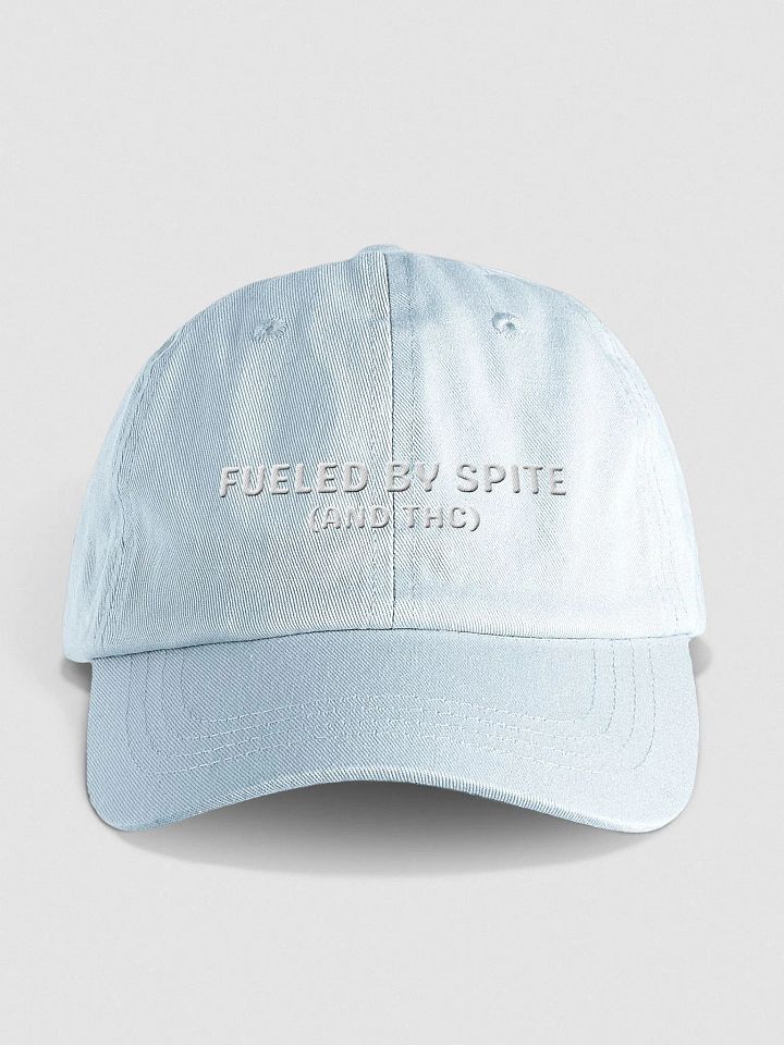 FUELED BY SPITE (white thread) embroidered pastel dad hat product image (2)
