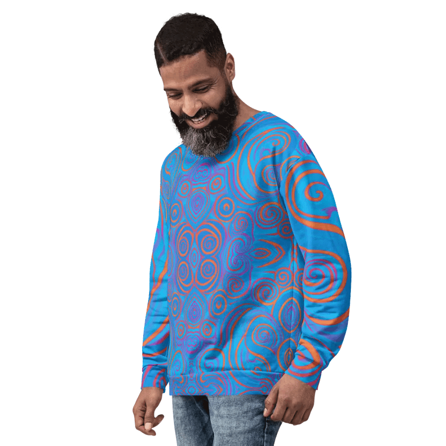 Funky Blue Dreams Liquid Tie-Dye Sweatshirt product image (8)