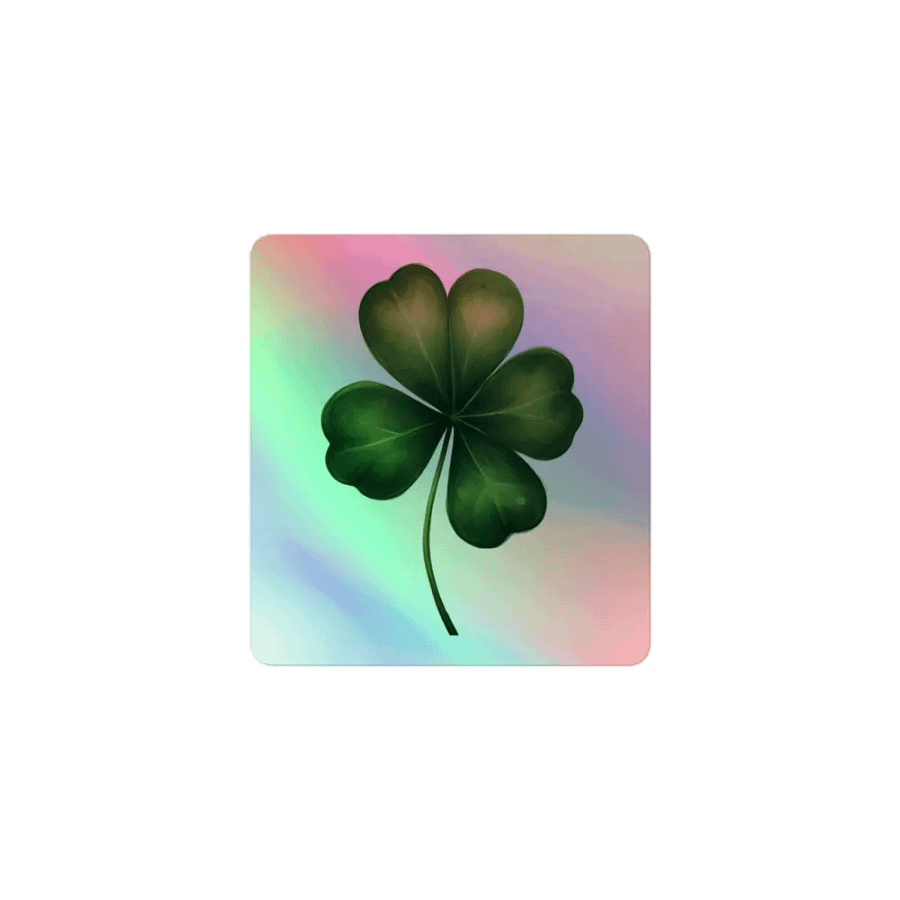St Patrick’s Day Lucky Four Leaf Clover Sticker product image (1)