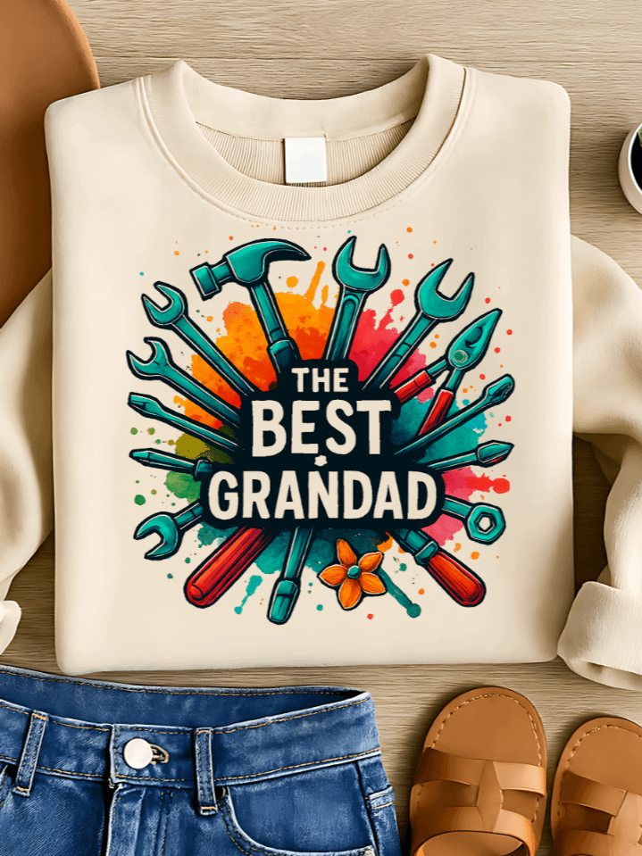 The Best Grandad Tools Sublimation PNG – Handy Grandpa Workshop Clipart for T-Shirts – Tool-Themed Vintage Design – 300 DPI Instant Digital Download product image (1)