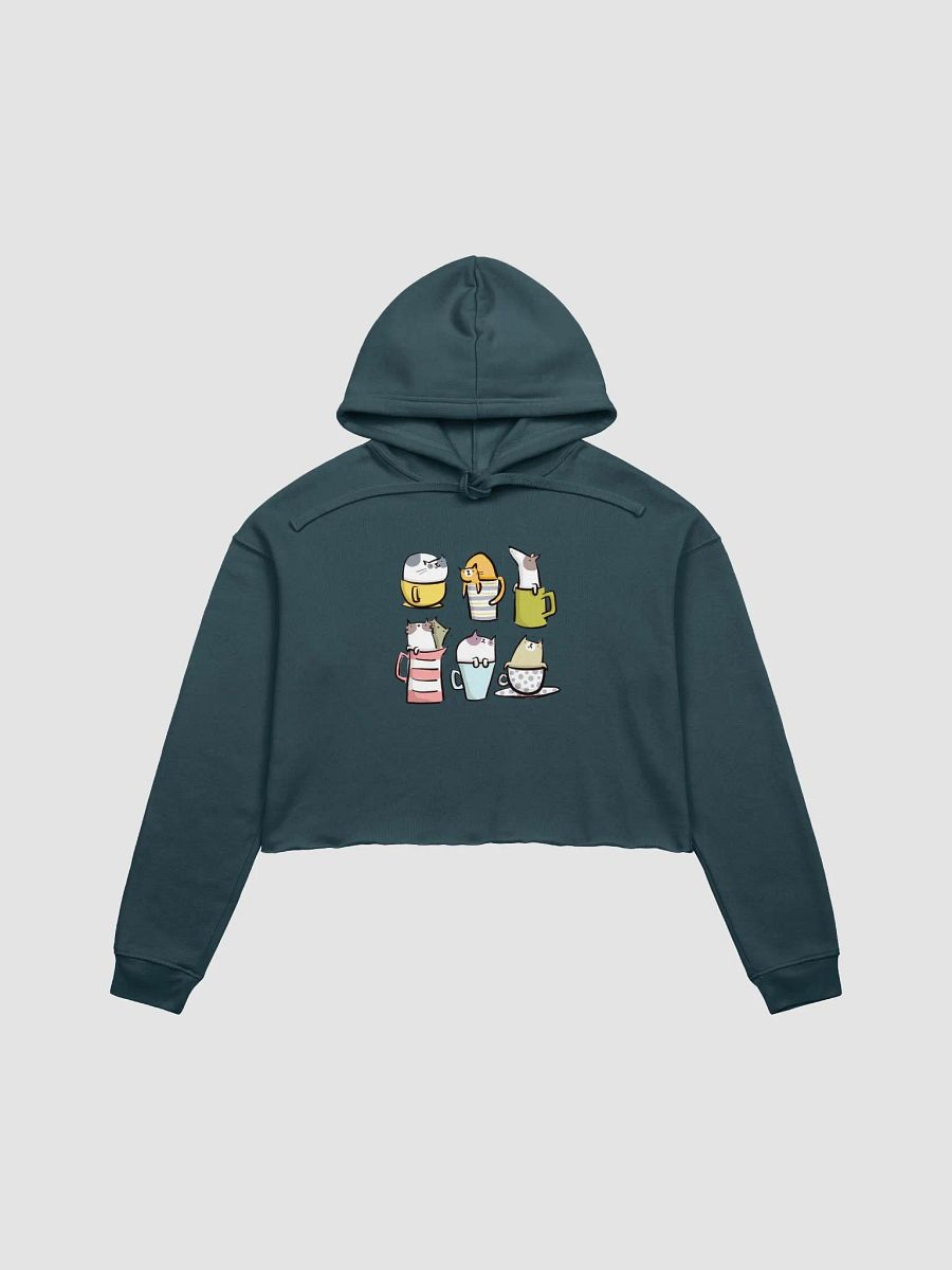 Cute Cat Mug Collection Crop Hoodie product image (2)