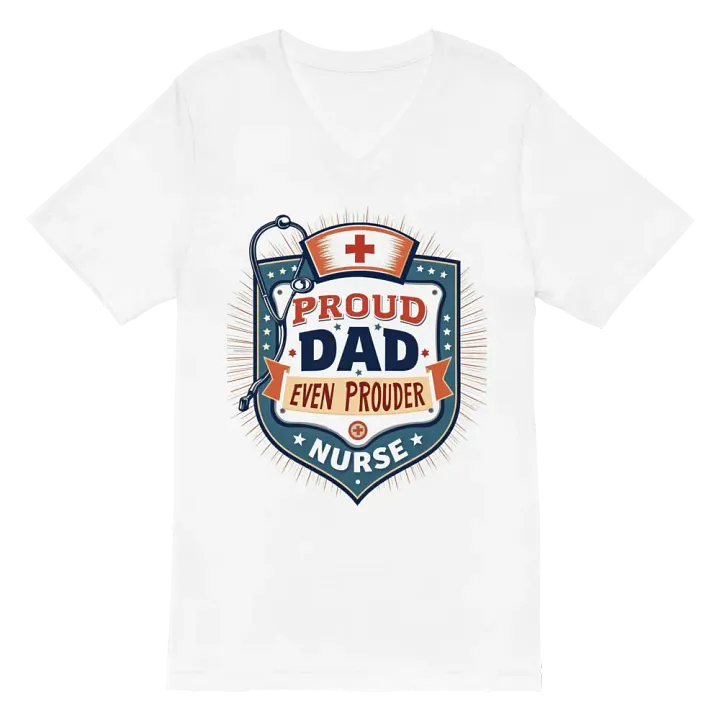 Proud Nurse, Proud Dad Retro v-neck Tee product image (2)