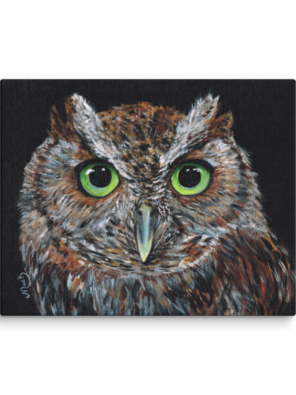 Glowing Eyes Owl Painting Print product image (2)