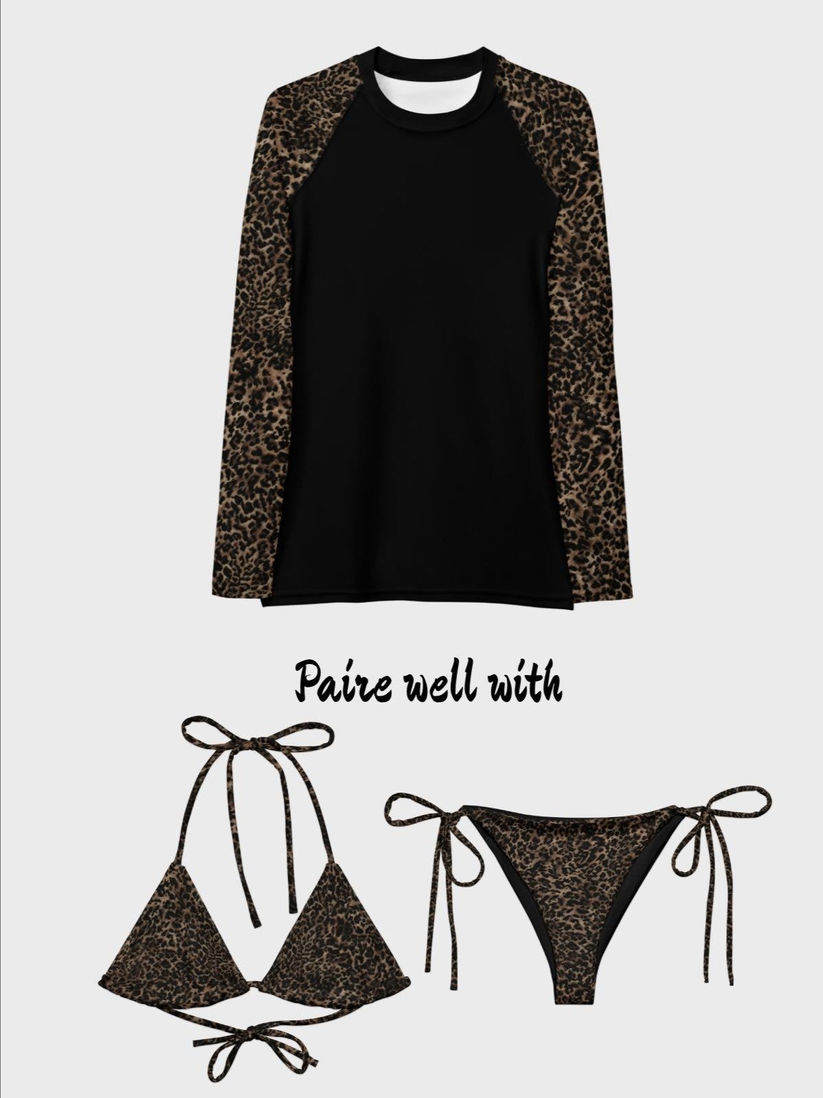 Rash Guard "Chic Dark Brown Leopard" product image (5)