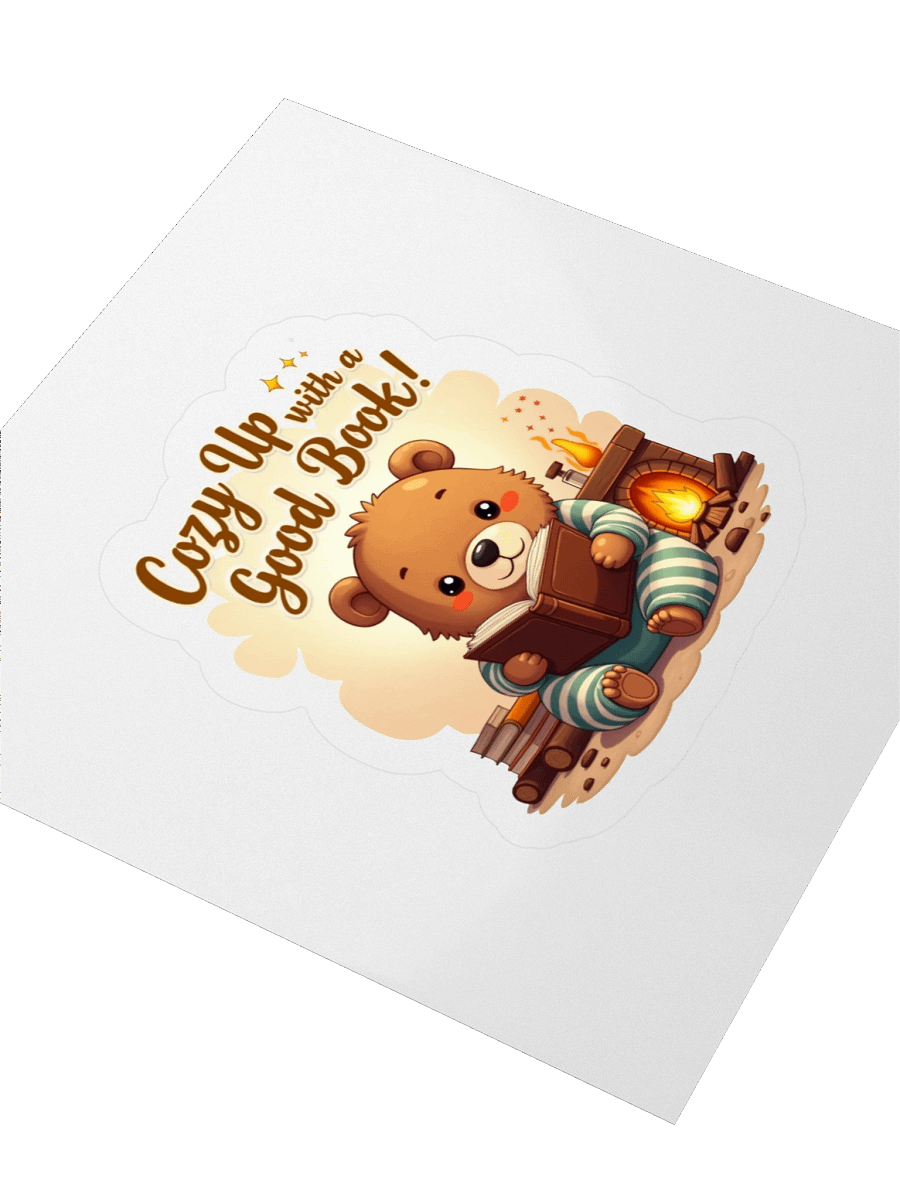 Cozy Up with a Good Book – Cute Bear Sticker product image (3)