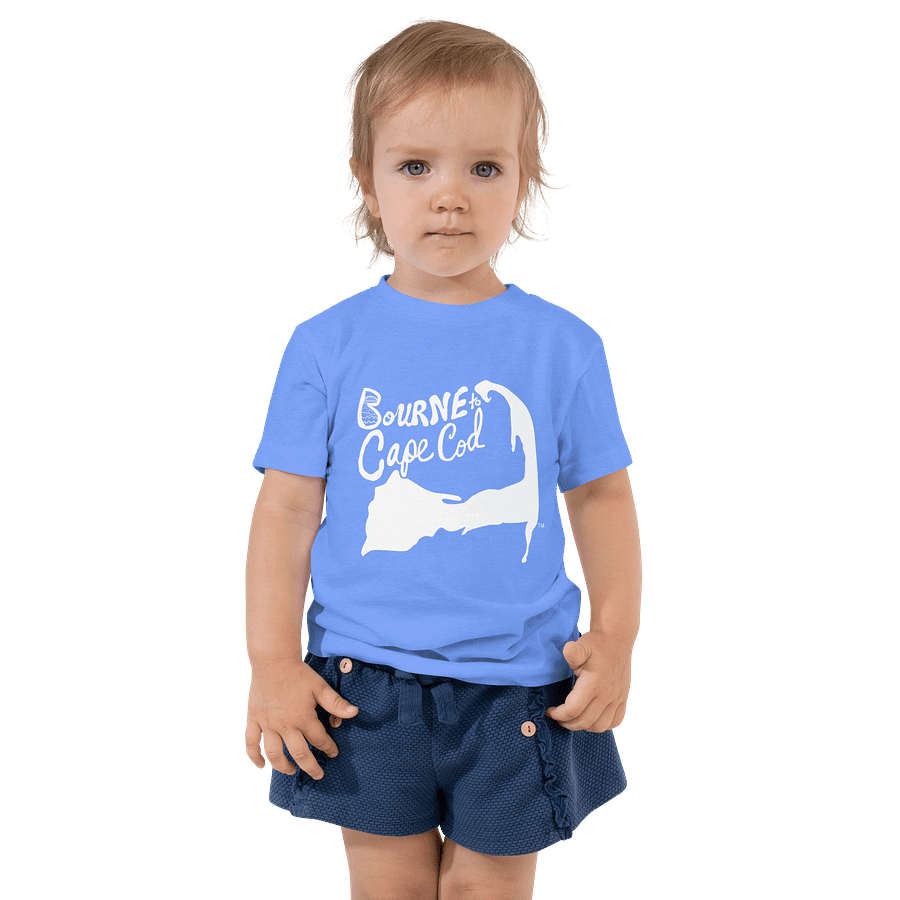 BOURNE to Cape Cod™ | DTG Vintage Print | Toddler T-Shirt | BRN.2C.C.™ | Back Logo | Soft Coastal Tee for Little Explorers | White Logos product image (1)