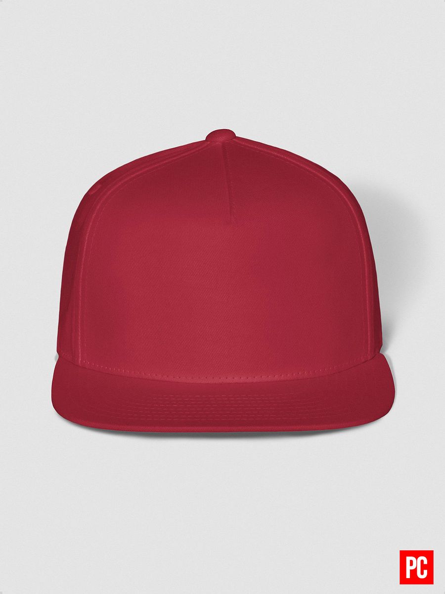 Plain Color Red Cotton Twill Flat Snapback Cap product image (4)