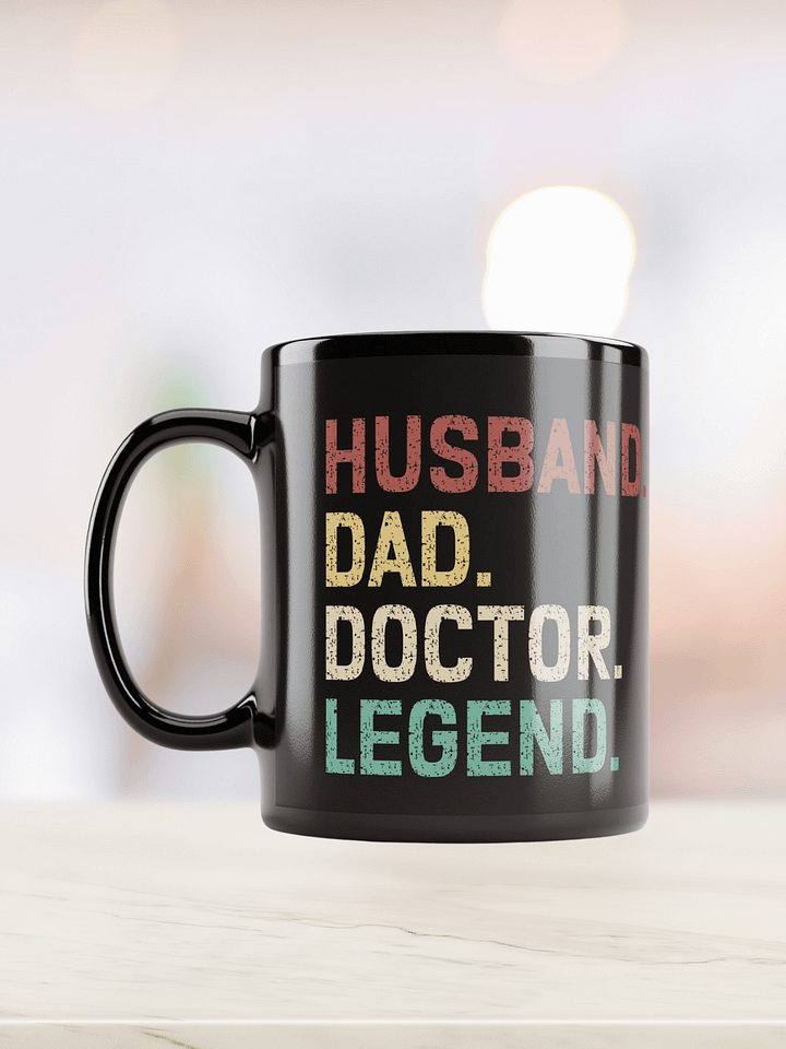 "Husband-Dad-Doctor-Legend" black glossy mug product image (1)