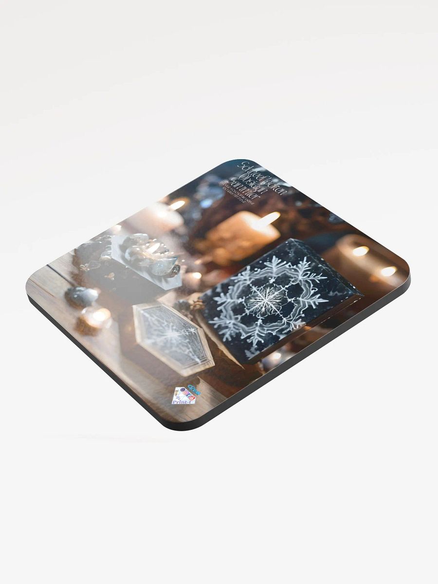 Untersetzer aus glänzendem Kork, Jahres Abo. Schneeflocken Obsidian Sammler product image (3)