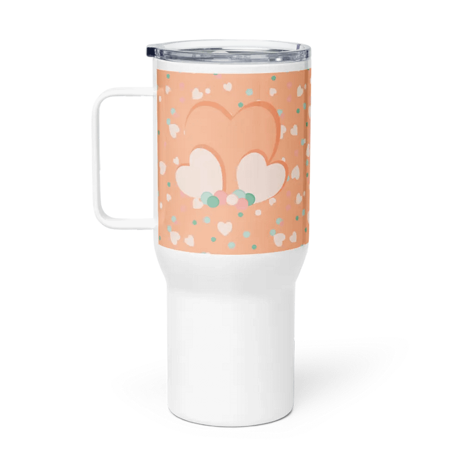 Simply Peachy Hearts and Dots Travel Mug product image (1)