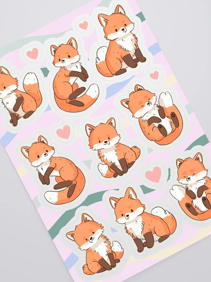 Whimsical Red Fox Kiss-Cut Sticker Sheet product image (2)