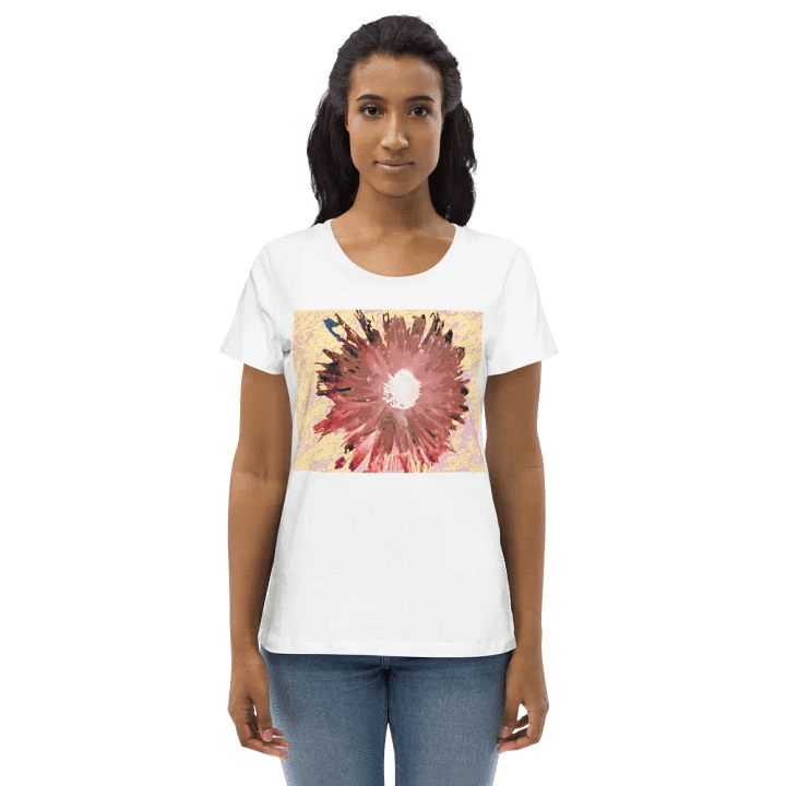 Abstract Pink Daisy Light on a Pink Patterned Background Women's T Shirt product image (2)
