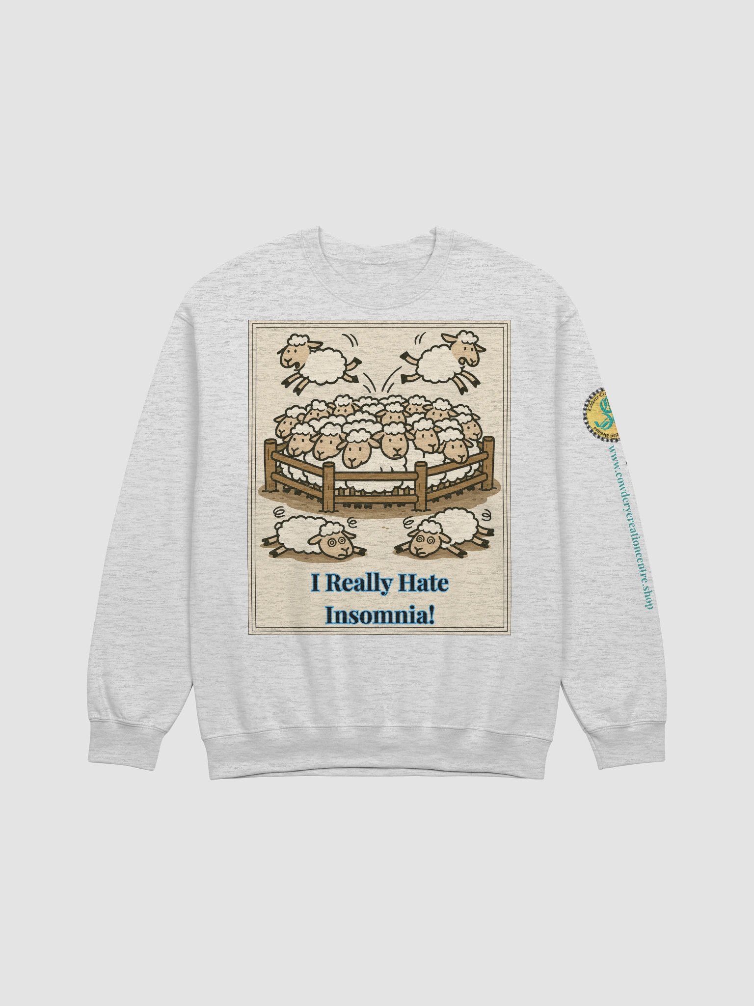 I Really Hate Insomnia (Both) Gildan Classic Crewneck Sweatshirt Light Colors product image (3)
