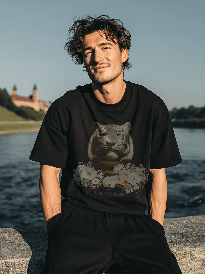 White Tiger Floral T Shirt Vintage Animal product image (2)