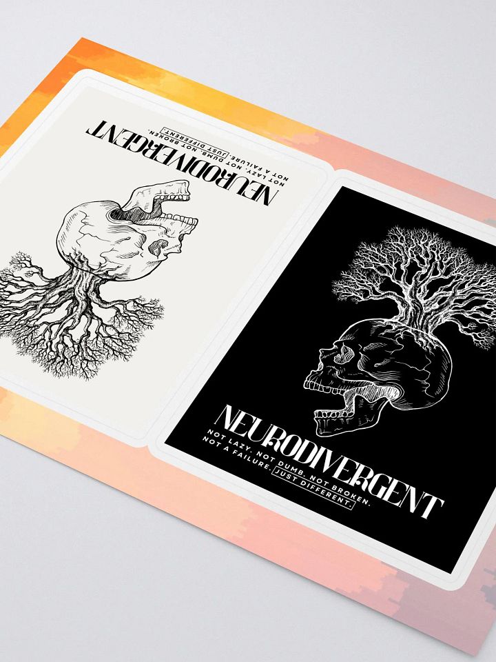 NEURODIVERGENT SKULL sticker sheet product image (2)
