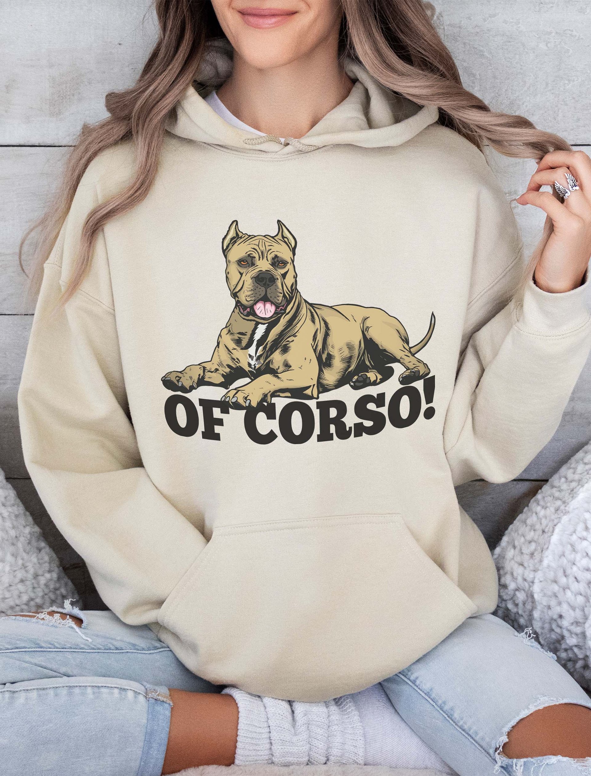 Of Corso! Hooded Sweatshirt of a Cane Corso (Fawn) | Funny Hoodie for Cane Corso Paw-rents product image (18)