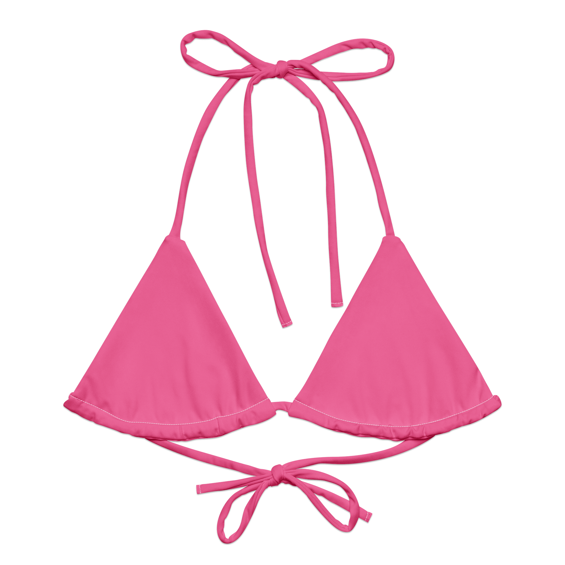 Flamingo Pink Solid Color String Bikini Top product image (1)