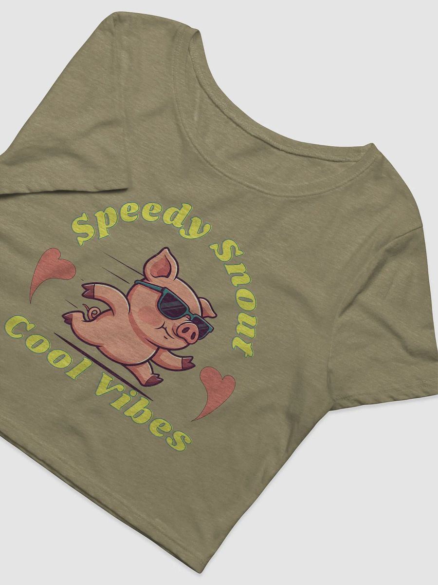 Speedy Shout Cartoon Pig Women's Crop Tee product image (15)