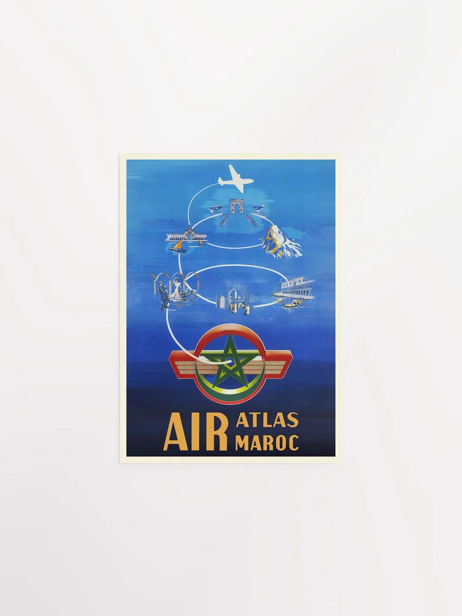 Morocco, Air Atlas/Air Maroc, 1954 — retro travel poster, vintage travel print product image (7)