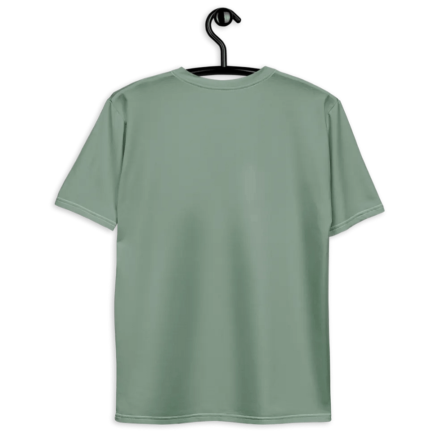 Plain Medium Sage Green Soft Summer Men's Crewneck Polyester Heavyweight Premium T-Shirt by Treasure Pie product image (9)