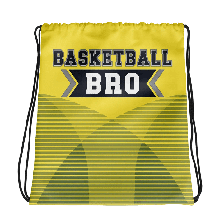 "Basketball Bro" Yellow Drawstring Bag product image (1)