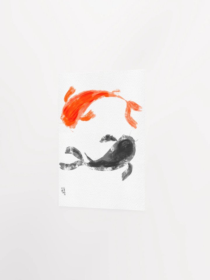 Swimming Koi - Digital Ink Watercolor Print product image (3)