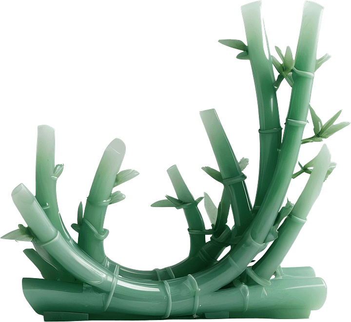Jade Signature – Bamboo Sculpture in Green Jade PNG product image (1)