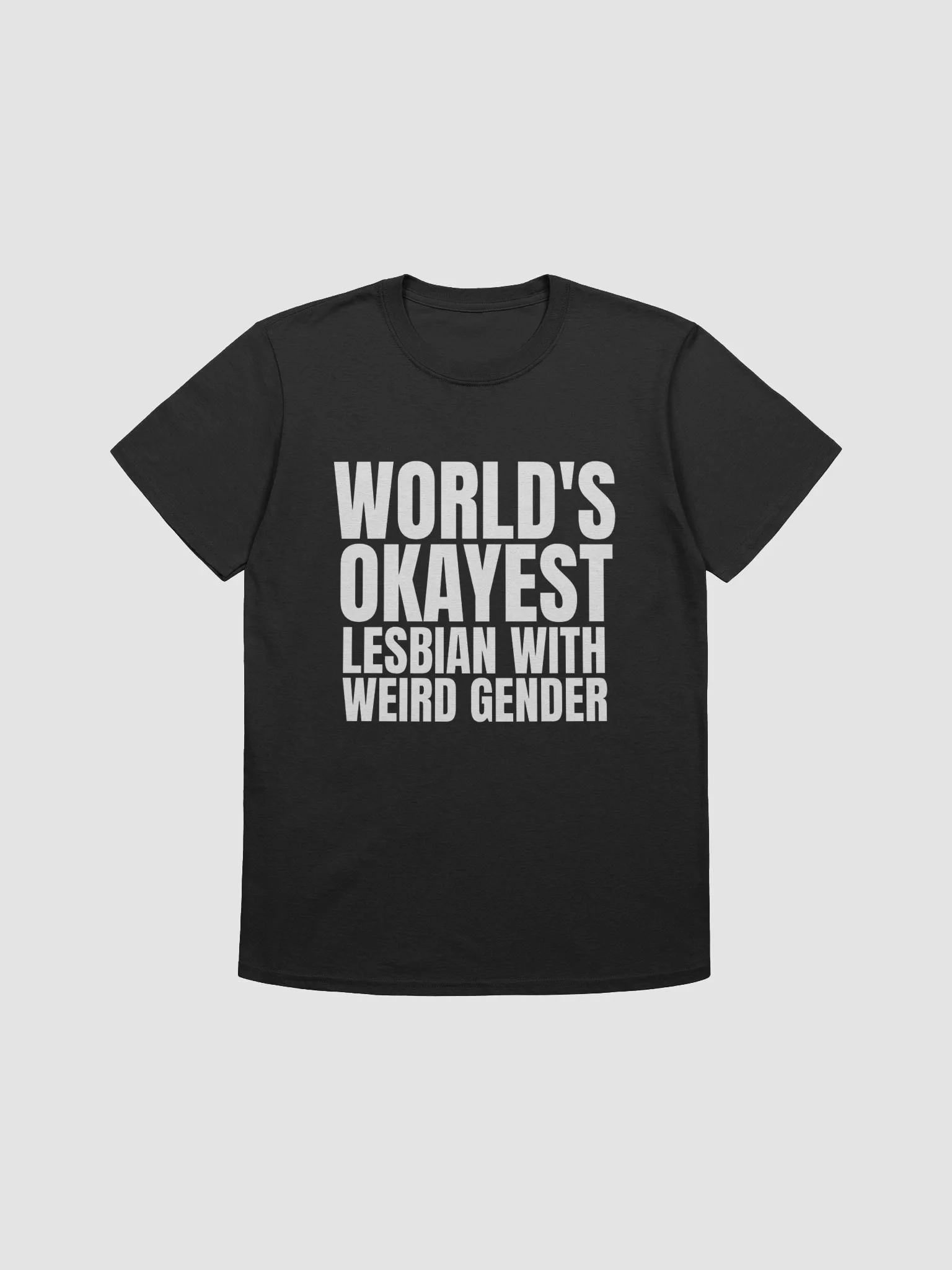 WORLD'S OKAYEST LESBIAN WITH WELRD GENDER T-Shirt product image (1)