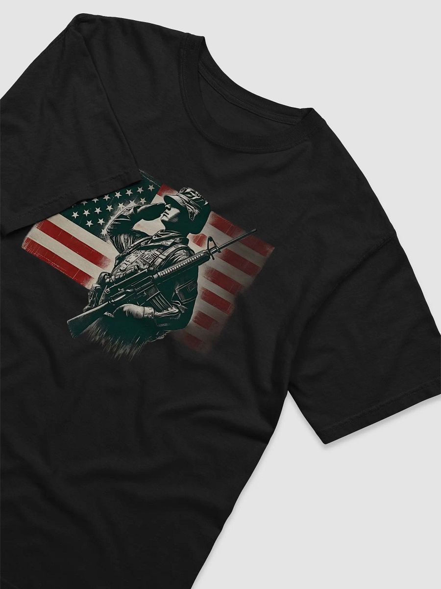 Saluting Soldier - Proud USA Patriotic Tribute Vintage Unisex Heavyweight T-Shirt product image (3)